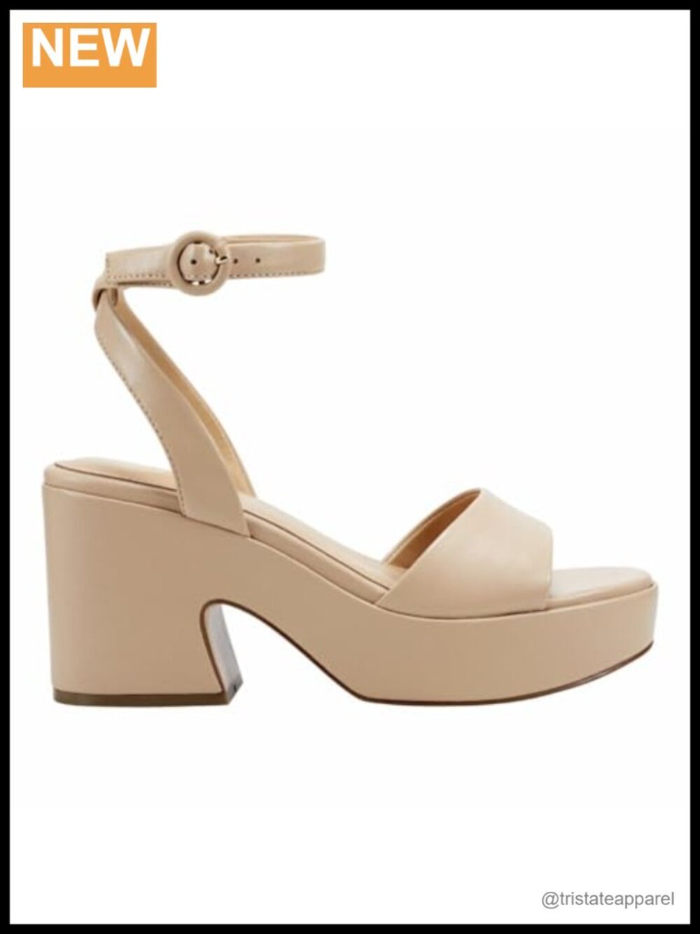 Marc Fisher LTD Razza Leather Block Heel Ankle Strap Sandals